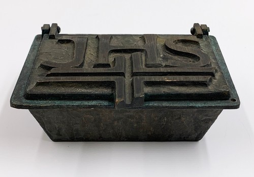 Weihwasserschale bronze relief - weihwasserschale,