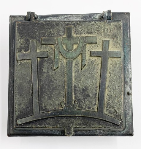 Weihwasserschale bronze kreuze - weihwasserschale,