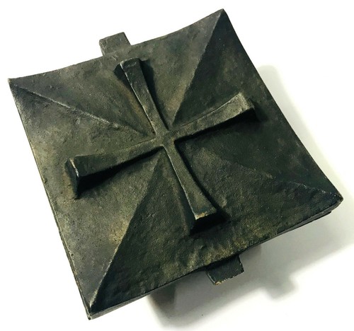 Weihwasserschale bronze kreuz - bronze,